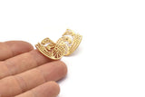 Gold Bird Earring, 2 Gold Plated Brass Bird Stud Earrings (22x17x1.2mm) N1510