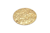 Gold Disc Charm, 2 Hammered Gold Plated Brass Round Connectors With 2 Holes, Earrings, Findings (30x0.70mm) D1028 Q0929