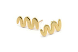 Earring Studs, 4 Gold Plated Brass - Irregular Stud Earrings - Gold Earrings - Earrings (20x10x1.2mm) N1508