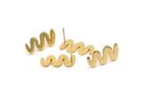Earring Studs, 4 Gold Plated Brass - Irregular Stud Earrings - Gold Earrings - Earrings (20x10x1.2mm) N1508