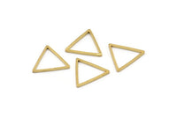 Brass Triangle Charm, 50 Raw Brass Open Triangle Ring Charms (15x0.90mm) Bs 1024