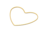 Gold Heart Charm, 4 Gold Plated Brass Heart Connectors, Earrings, Findings (42x50x1mm) D1281 Q0914