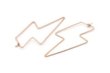 Rose Gold Lightning Earring, 4 Rose Gold Plated Brass Lightning Wire Earrings, Earring Findings (60x26x0.80mm) D1265 Q0897