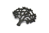 Black Tree Pendant, Oxidized Black Brass Tree Pendant With 1 Loop, Charms, Findings (33x36x1.2mm) BS 2436