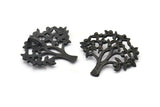 Black Tree Pendant, Oxidized Black Brass Tree Pendant With 1 Loop, Charms, Findings (33x36x1.2mm) BS 2436