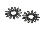 Black Sun Pendant, Oxidized Black Brass Sunny Pendant (39x2.2mm) BS 1988 H1348