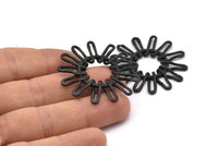 Black Sun Pendant, Oxidized Black Brass Sunny Pendant (39x2.2mm) BS 1988 H1348