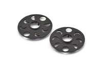 Ay Evreleri Kolye, Oksitlenmiş Siyah Pirinç Daire Kolye, Ped Boyutu 11 mm, Küpe Bulguları (34x1,2 mm) BS 1899 H1350