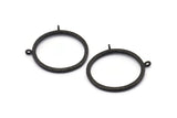 Okuma Gözlüğü Kolye Ucu, 2 Halkalı Oksitlenmiş Siyah Pirinç Çekiçli Cam Halka, Bulgular (36,5x2,5x2,5 mm) BS 1950 H1353