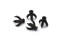 Ejderha Boncuk Pençesi, 8 mm Boncuklar İçin 4 Oksitlenmiş Siyah Pirinç Ejderha Pençesi Bağlantı Parçası (13x10 mm) N0252
