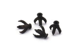 Ejderha Boncuk Pençesi, 8 mm Boncuklar İçin 4 Oksitlenmiş Siyah Pirinç Ejderha Pençesi Bağlantı Parçası (13x10 mm) N0252