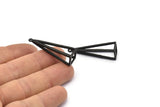 Black Triangle Prism, 2 Oxidized Black Brass Triangle Prism Pendants With 1 Loop (37x10mm) BS 1980
