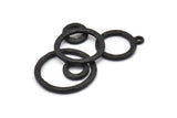 Black Charm, Oxidized Black Brass, Black Pendants, Charm Pendants, Oxidized Black Brass Round Charms With 1 Loop (49x31x2mm) N1468