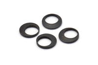 Black Circle Connector, 10 Oxidized Black Brass Round Connectors (10x1.5mm) BS 2008