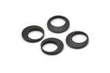 Black Circle Connector, 10 Oxidized Black Brass Round Connectors (10x1.5mm) BS 2008