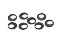 Black Circle Connector, 10 Oxidized Black Brass Round Connectors (10x1.5mm) BS 2008