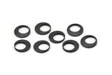 Black Circle Connector, 10 Oxidized Black Brass Round Connectors (10x1.5mm) BS 2008