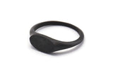 Black Oval Ring, 4 Oxidized Black Brass Ring Oval Settings (18mm) E267 H1329