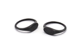 Black Oval Ring, 4 Oxidized Black Brass Ring Oval Settings (18mm) E267 H1329