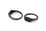 Black Oval Ring, 4 Oxidized Black Brass Ring Oval Settings (18mm) E267 H1329