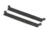 Siyah Dikdörtgen Kolye, 2 Halkalı 4 Oksitlenmiş Siyah Pirinç Çekiçlenmiş Dikdörtgen Kolye, Kolye Parçaları (53x5x0,80 mm) BS 2308