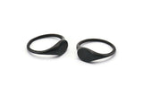Black Oval Ring, 4 Oxidized Black Brass Ring Oval Settings (18mm) E265 H1328
