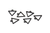 Black Triangle Charm, 24 Oxidized Black Brass Triangle Charms With 1 Loop (12x11.5x0.8mm) BS 2259