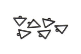 Black Triangle Charm, 24 Oxidized Black Brass Triangle Charms With 1 Loop (12x11.5x0.8mm) BS 2259