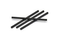 Siyah Kolye Çubuğu, 1 Delikli 10 Oksitlenmiş Siyah Pirinç Tılsım, Kolye, Çubuklar (2x50mm) BS 1754