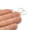 Silver Circle Connectors, 24 Antique Silver Plated Brass Textured Circle Connectors (18x0.8x1mm) BS 2318