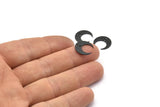Siyah Ay Tılsımı, 2 Delikli 12 Oksitlenmiş Siyah Pirinç Hilal Tılsımı (14x13,5x5x0,8 mm) BS 2367 H1378