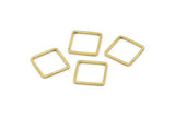 Brass Square Charm, 50 Raw Brass Square Connectors (12mm) Bs-1117