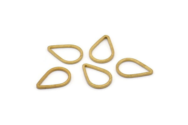 Brass Drop Connector, 50 Raw Brass Drop  Connectors (8.5x12.5x0.8mm)  BS 1132