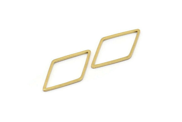 Diamond Earring Finding, 50 Raw Brass Diamond Connectors (13x23x0.80mm) Bs 1128
