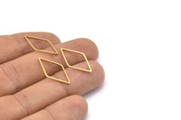 Diamond Earring Finding, 50 Raw Brass Diamond Connectors (13x23x0.80mm) Bs 1128