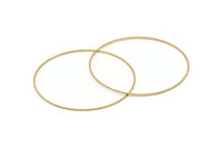 75mm Circle Connectors - 12 Raw Brass Circle Connectors (75x1x1mm) BS 1102