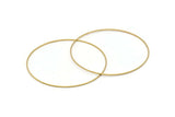 75mm Circle Connectors - 12 Raw Brass Circle Connectors (75x1x1mm) BS 1102