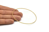 75mm Circle Connectors - 12 Raw Brass Circle Connectors (75x1x1mm) BS 1102