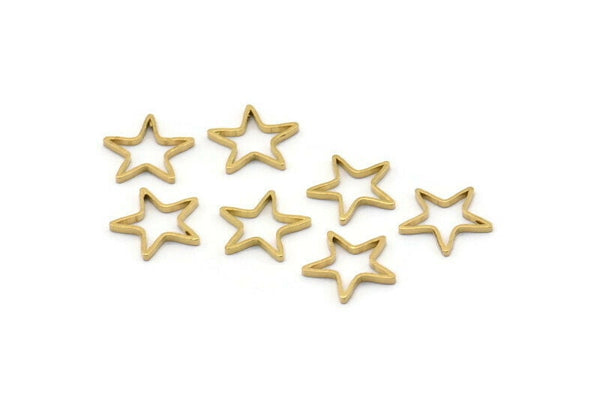 Blank Star Charm, 50 Raw Brass Star Connector (10mm) Bs 1169