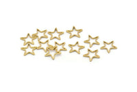 Blank Star Charm, 50 Raw Brass Star Connector (10mm) Bs 1169