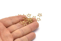 Blank Star Charm, 50 Raw Brass Star Connector (10mm) Bs 1169