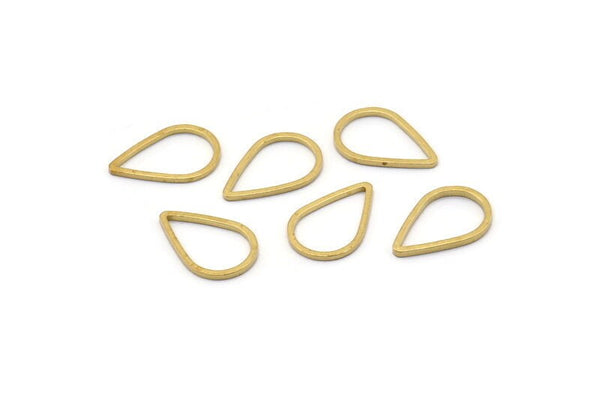 Brass Drop Connector, 100 Raw Brass Drop Connectors (10x15x0.8mm) Bs 1133