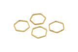 Hexagon Ring Charm, 50 Raw Brass Hexagon Shaped Ring Charms (14x0.80mm) Bs 1172