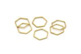Hexagon Ring Charm, 50 Raw Brass Hexagon Shaped Ring Charms (14x0.80mm) Bs 1172