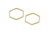 Hexagon Ring Charm, 50 Raw Brass Hexagon Shaped Ring Charms (20x0.80mm) BS 1175