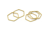 Hexagon Ring Charm, 50 Raw Brass Hexagon Shaped Ring Charms (20x0.80mm) BS 1175