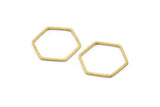 Hexagon Ring Charm, 50 Raw Brass Hexagon Shaped Ring Charms (18x0.80mm) Bs 1174
