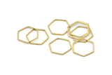 Hexagon Ring Charm, 50 Raw Brass Hexagon Shaped Ring Charms (18x0.80mm) Bs 1174