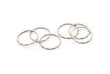 Silver Circle Connectors, 24 Textured Antique Silver Plated Brass Circle Connectors (16x0.8x0.9mm) BS 2325