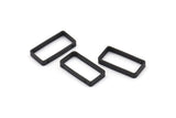 Siyah Dikdörtgen Charm, 2 Delikli 12 Oksitlenmiş Siyah Pirinç Dikdörtgen Bağlantı Parçası (10x20x2,5x0,80 mm) BS 1745